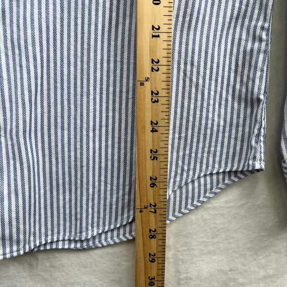 Suit Supply Egyptian Cotton Blue Pinstripe Slim Fit Button Up Shirt Men's 38/15 - Picture 9 of 13